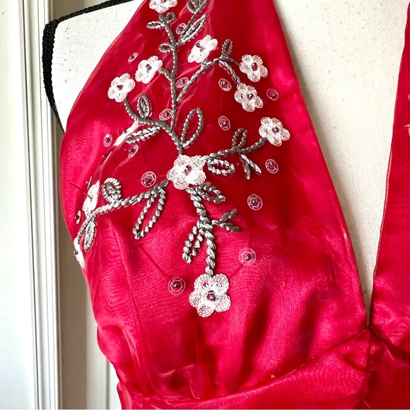 Vintage PHILiP DECAPRIO Embellished Halter Pin Up Formal Dress—SZ. 8 - Picture 6 of 17